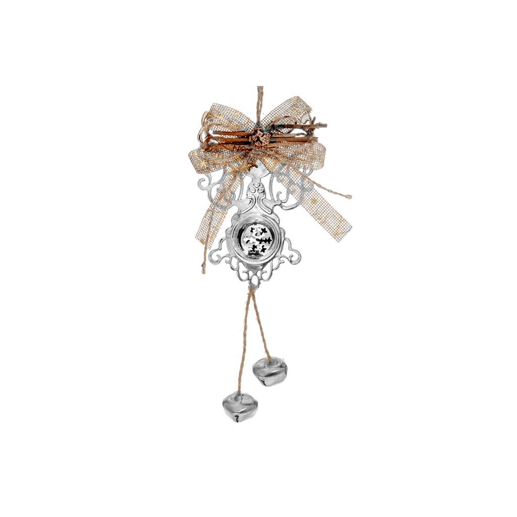 Metal Angel Ornament With Bell (Silver) - Set of 6