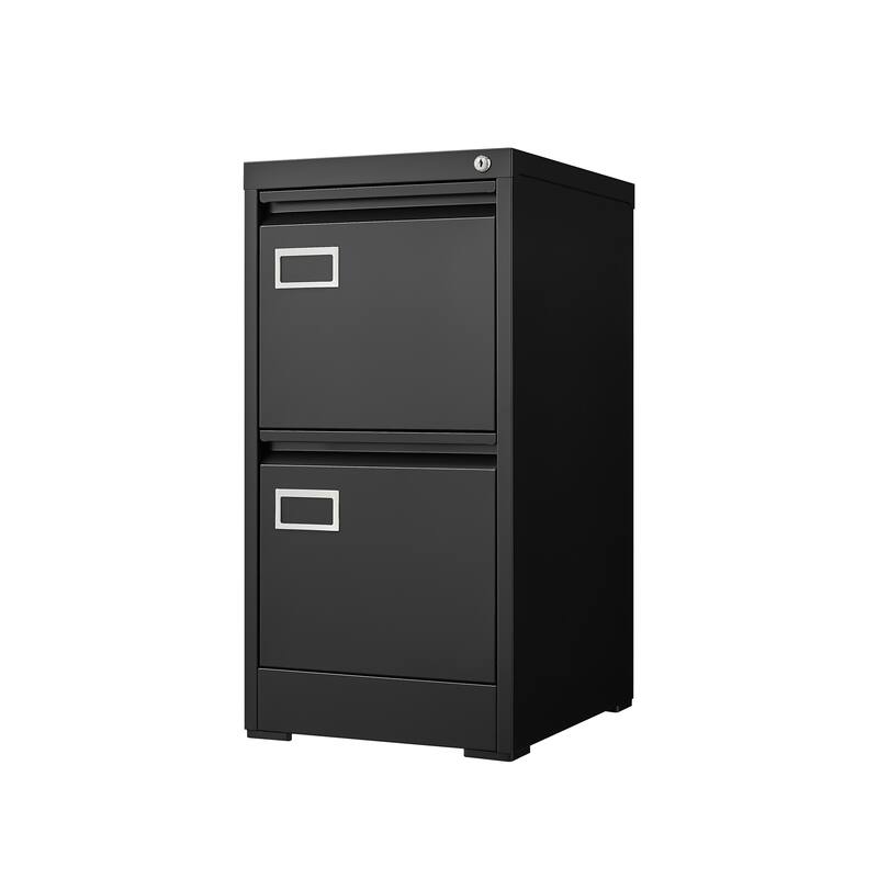 Modern 2-Drawer Filing Cabinet, Vertical File Cabinet with Lock and Silent Slide Rail Adjustable Rod, for Home Office