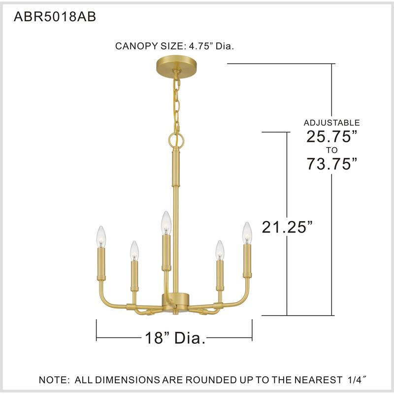 Quoizel Abner Steel 5-light Chandelier