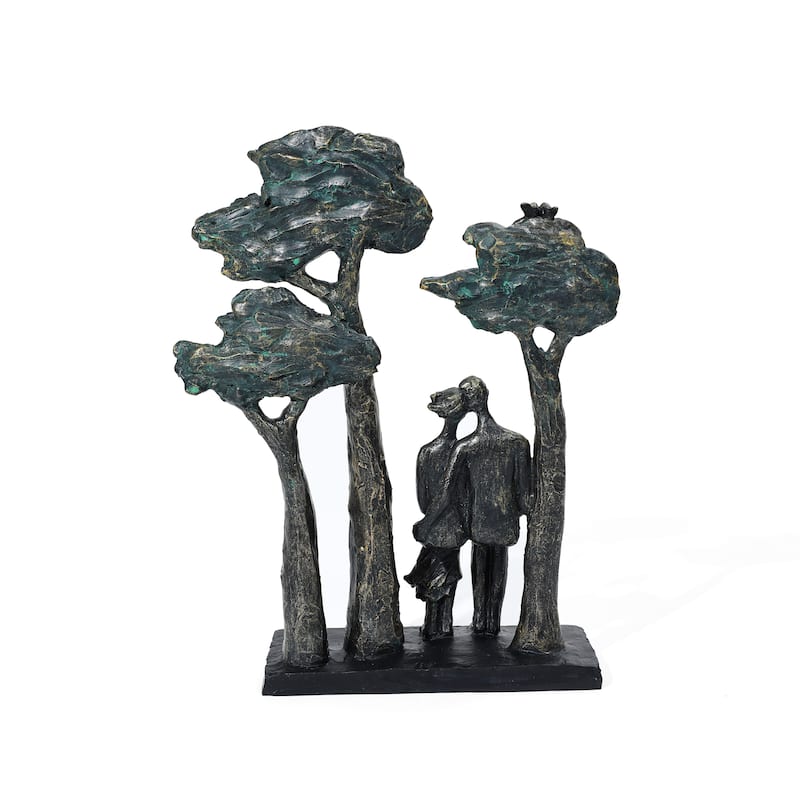 Resin Couple Love in the Park Statue Tabletop Decor