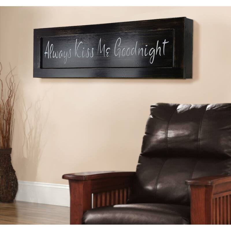 l Always Kiss Me Goodnight Over the Bed Wall Decor with Hidden, Locking Gun Concealment Compartment