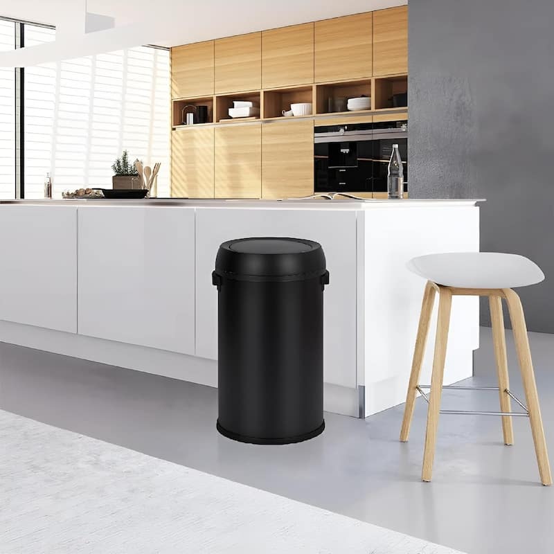 65L/17Gal Open Top Trash Can, Heavy Duty Stainless Steel Rubbish Bin
