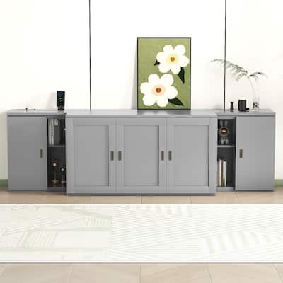 Murphy Bed with Shelves, Cabinets and USB Ports