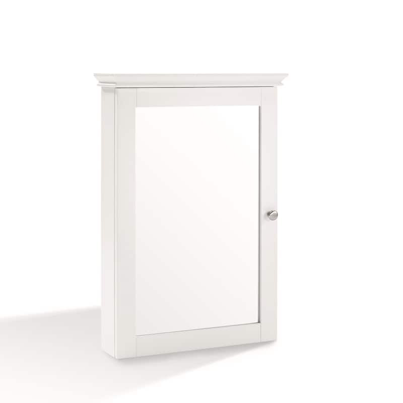 Crosley Lydia Mirrored Wall Cabinet in White