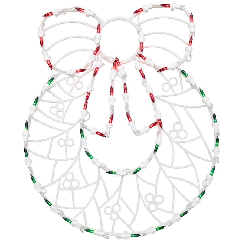 Lighted Wreath Window Silhouette Christmas Decoration - 16"