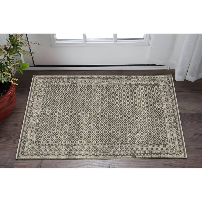 HomeRootsDiamond Traditional Rectangle Area Rug - 60.24' X '39.37' X '0.32