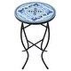 preview thumbnail 11 of 31, Costway Mosaic Side Table Accent Table Round Balcony Bistro End Table Navy