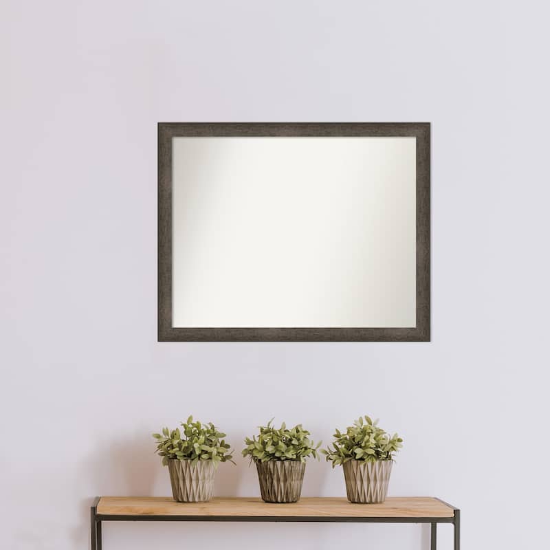 Dappled Narrow Non-Beveled Wood Framed Wall Mirror