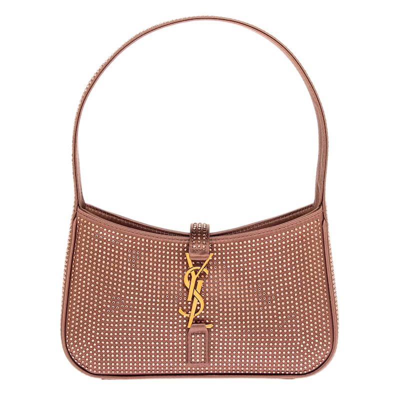 Saint Laurent Le 5 A 7 Mini Bag in Satin and Crystals - Elderberry