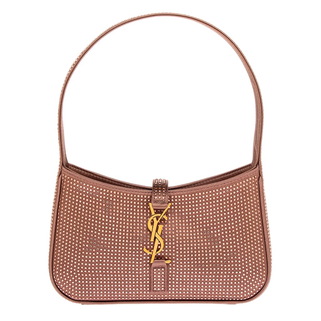 Saint Laurent Le 5 A 7 Mini Bag in Satin and Crystals