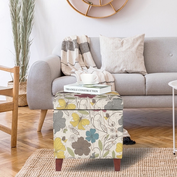 Printed storage online ottoman