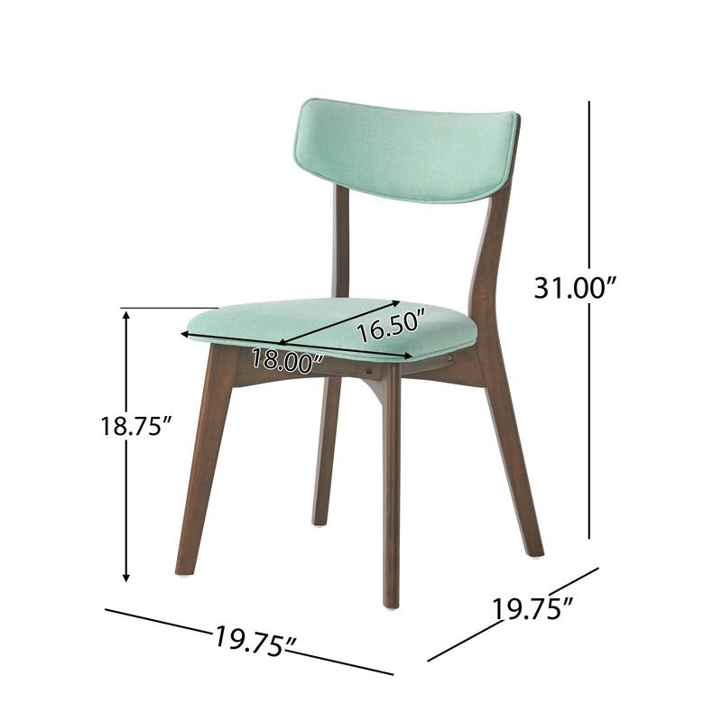 Christopher Knight Home - Megann Mid-Century Modern 5-Piece Rectangular Wood Dining Set with Upholstered Chairs