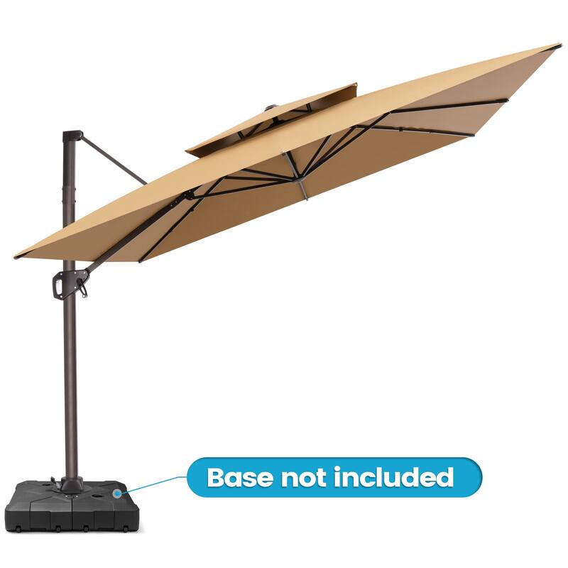 Outdoor 10FT Square Adjustable Offset Cantilever Patio Umbrella