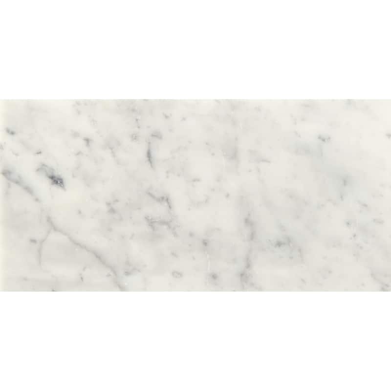Ackland AKM-S-6X12TLP-CA 6" x 12" Marble Solid Floor and Wall Tile - - Carrara White
