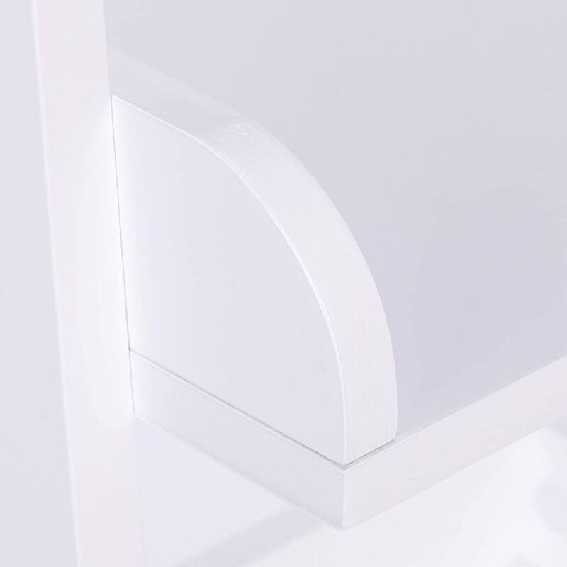 UTEX 3-Tier Ladder Shelf, Bathroom Shelf Freestanding, 3-Shelf Spacesaver Open Wood Shelving Unit, Ladder Shelf (White)
