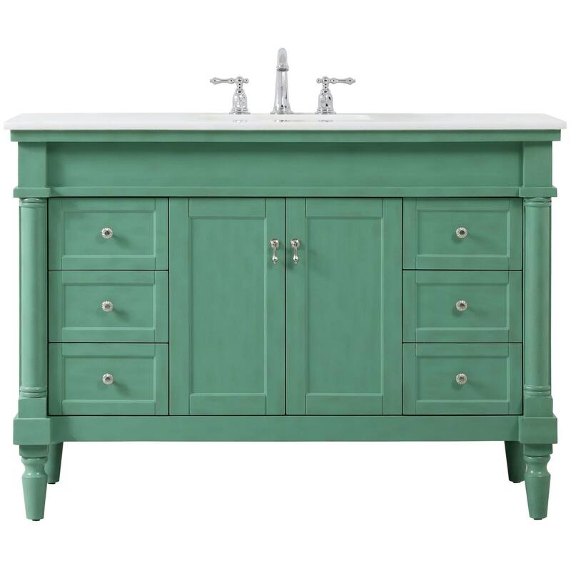 Elegant Lighting VF13048-VW Lexington 48" Free Standing Single Basin - Vintage Mint - Painted