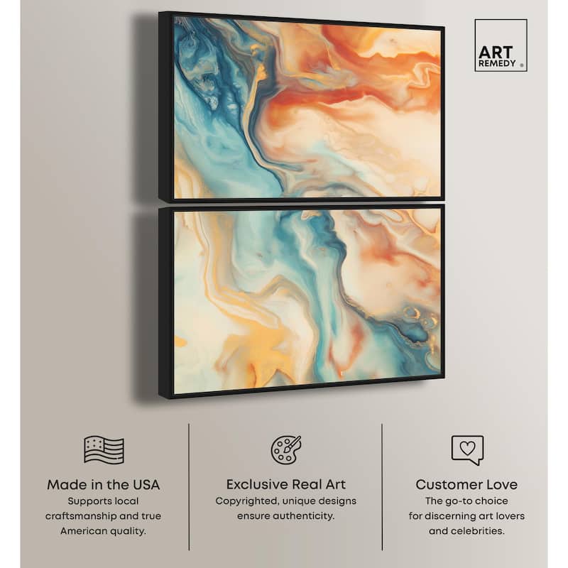 Marbled Sunrise II Canvas Set of 2 by Art Remedy