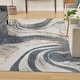 preview thumbnail 24 of 22, Nourison Astra Machine Washable Indoor only Abstract Area Rug Ivory/Blue - 6' 7" x 9'