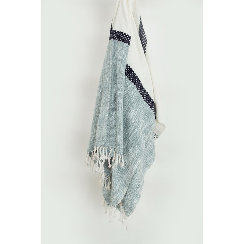 Rizzy Home Color Block with Stripes Woven Throw