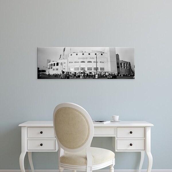 Easy Art Prints Panoramic Image 'People outside baseball park, Comiskey Park, Chicago, Cook, Illinois' Canvas Art