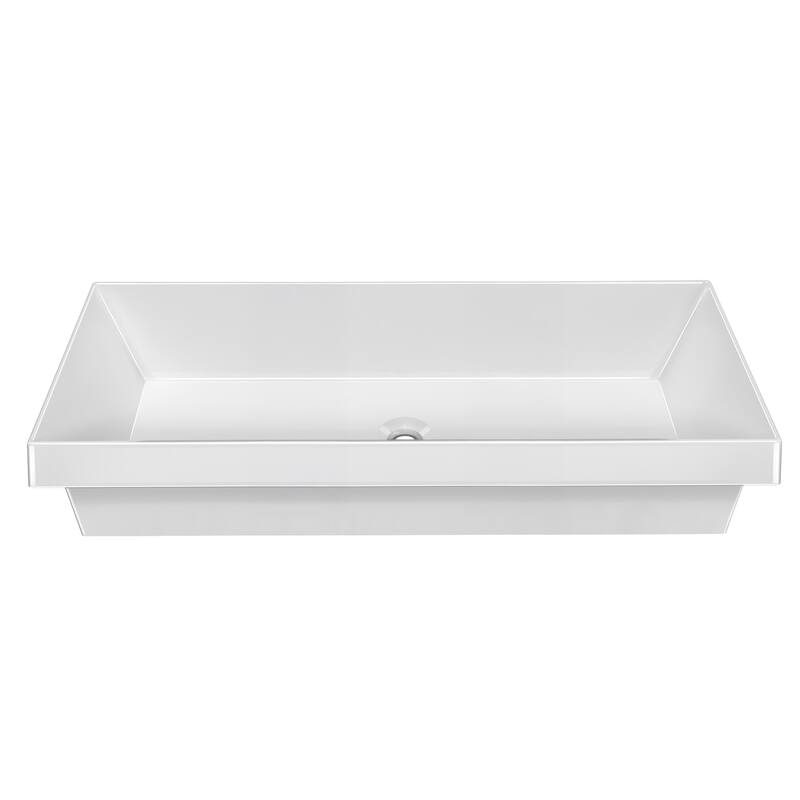 Whitehaus B-AGS80 31-1/2" Rectangular Vitreous China Semi-Recessed