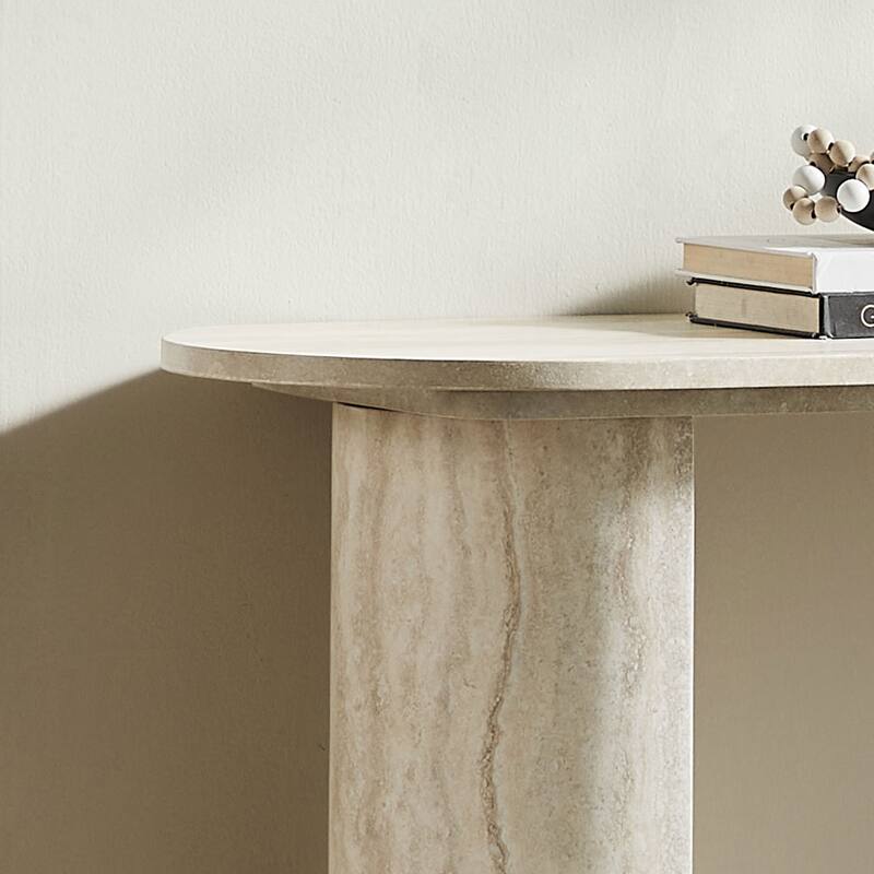 55.12"Faux MARS marble Pattern Console Table, Narrow Console Table wit, Modern Design MDF Skinny Sofa Table Entrance Table