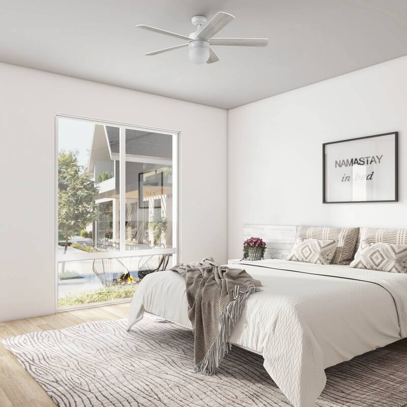 52" Prominence Home Ardrey Kell Modern Indoor LED Ceiling Fan with Light, Remote Control, Dual Mounting, Dual Finish Blades