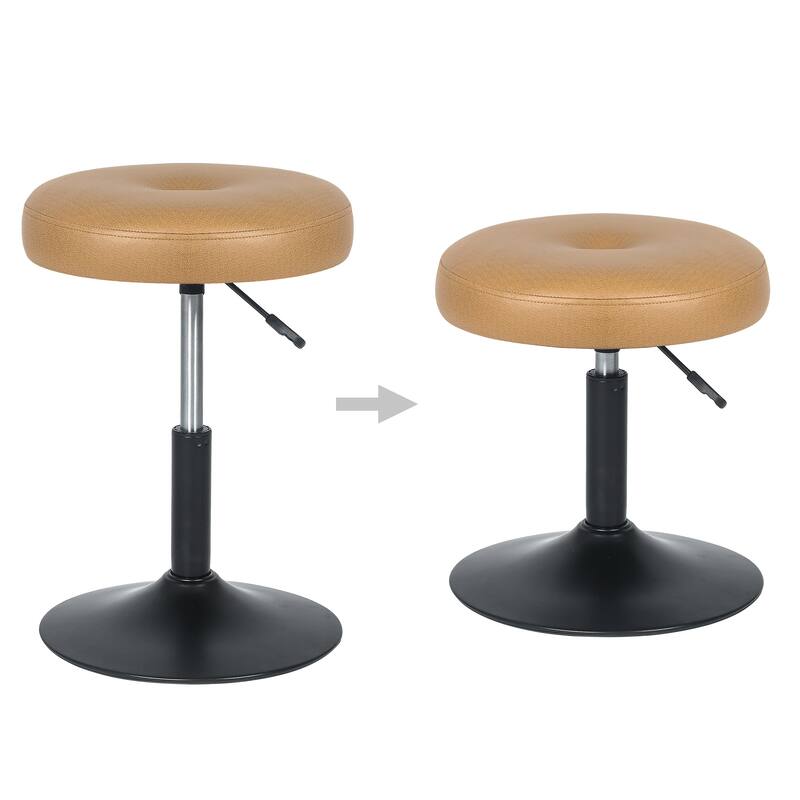 Adeco Makeup Vanity Stool Chair Round Ottoman Swivel Adjustable