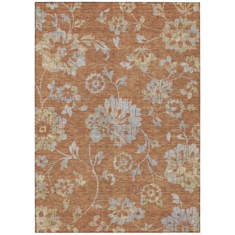 Machine Washable Indoor/ Outdoor Chantille Farmhouse Floral Rug