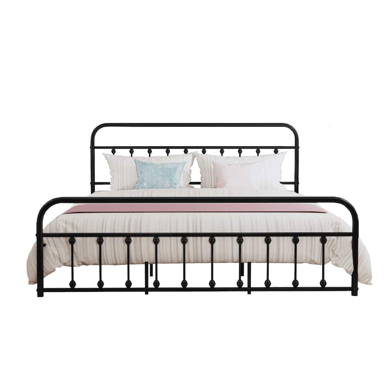 Goutwel Metal Bed Frame Victorian Vintage Style Headboard and Footboard