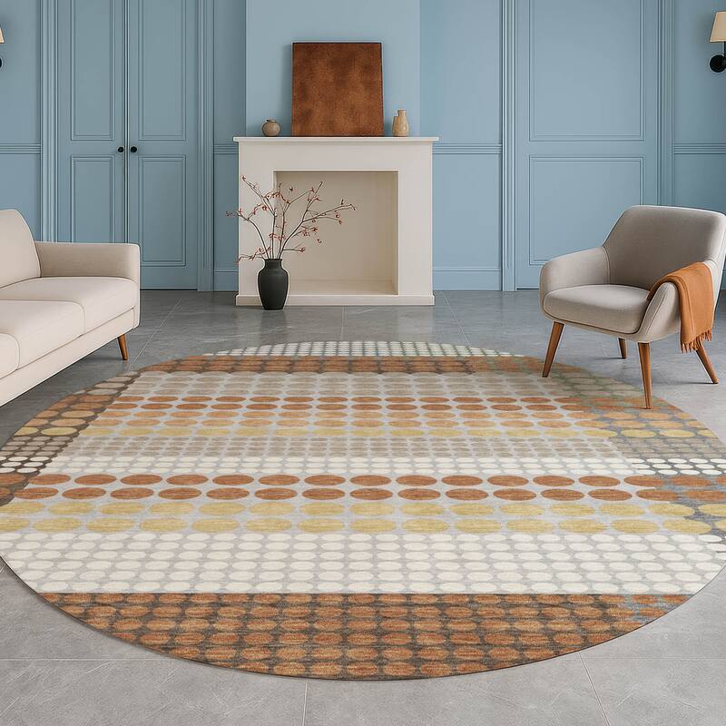 Machine Washable Indoor/ Outdoor Casual Dotty Chantille Rug