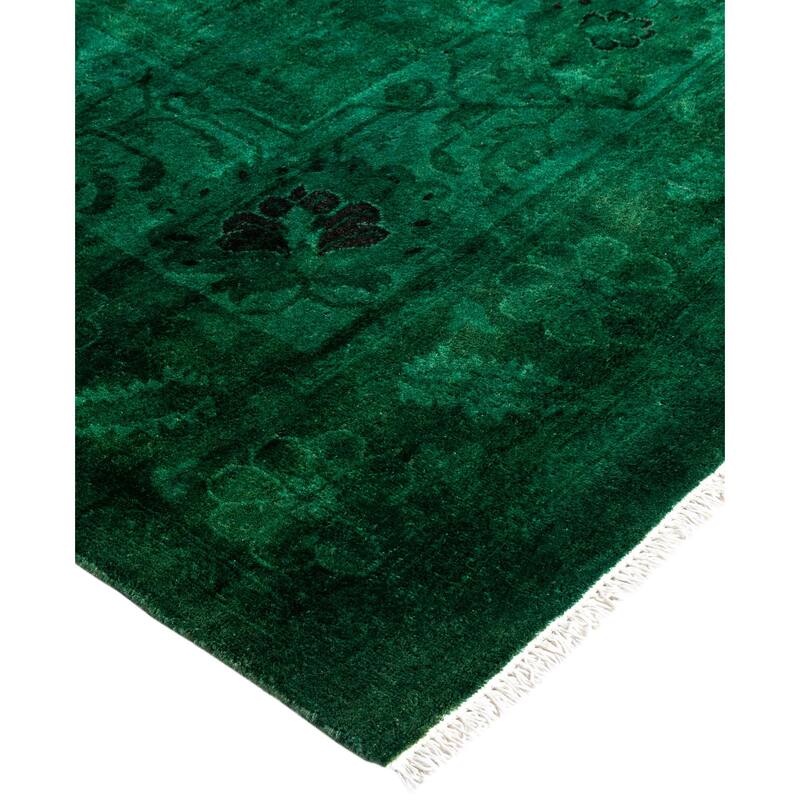 Overdyed One-of-a-Kind Hand-Knotted Area Rug - Green - 8' 4" x 10' 4"
