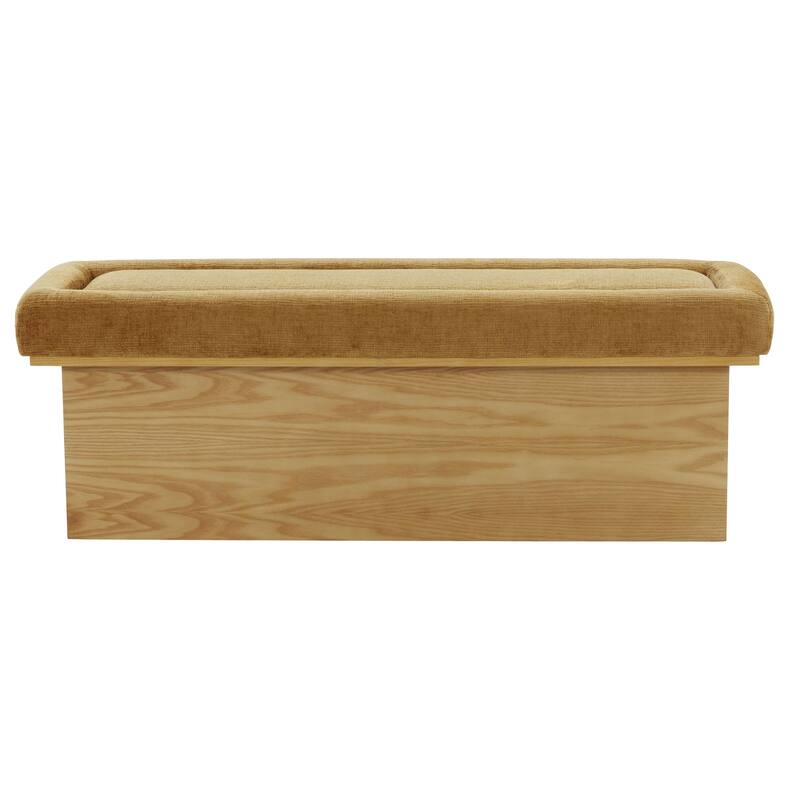 SAFAVIEH Couture Trudy Chenille And Wood Bench - 51"W x 17"D x 18"H