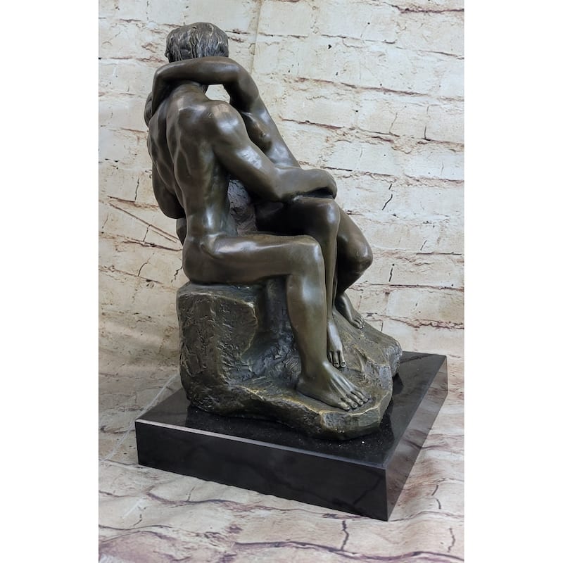 The Kiss By Auguste Rodin Bronze Statue Sculpture Romantic Figure Marble Base 15 Inches X 9 Inches