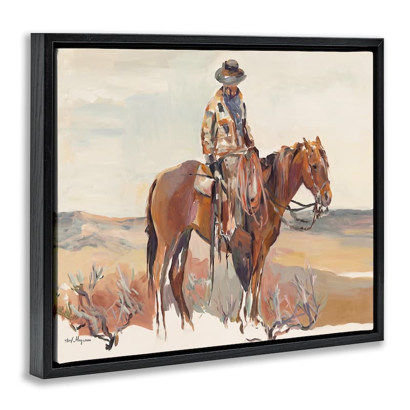 Stupell Western Cowboy Fields & Farm Framed Floater Canvas Wall Art Design By Marilyn Hageman