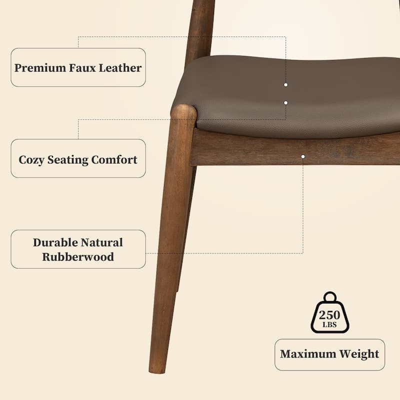 Christopher Knight Home - Walden Vintage Solid Wood Upholstered Dining Chair Set of 2 with Ergonomic Backrest