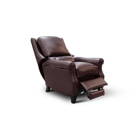 Adriana Top Grain Leather Traditional Manual Recliner Armchair