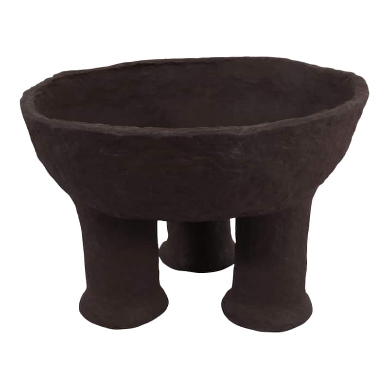 Pottery Paper Mache Decorative Bowl Unique Elevated Design Accent