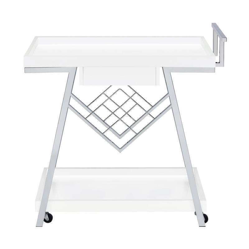 Stremler 2-tier Bar Cart with Storage Drawer