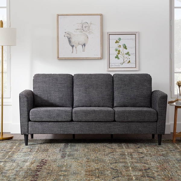 Sofa with curved discount arms