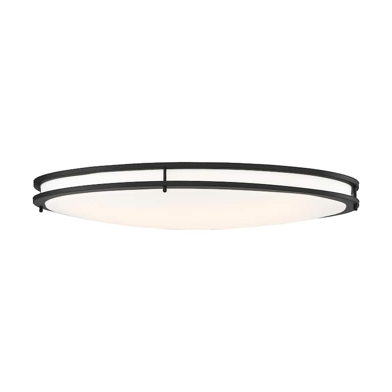Glamour LED 32 inch Flush Mount Fixture Oval Shape Black Finish CCT Selectable 3K/4K/5K - Matte Black