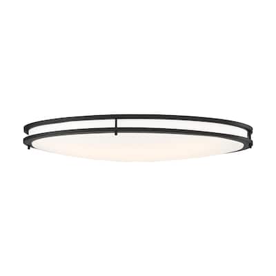 Glamour LED 32 inch Flush Mount Fixture Oval Shape Black Finish CCT Selectable 3K/4K/5K - Matte Black