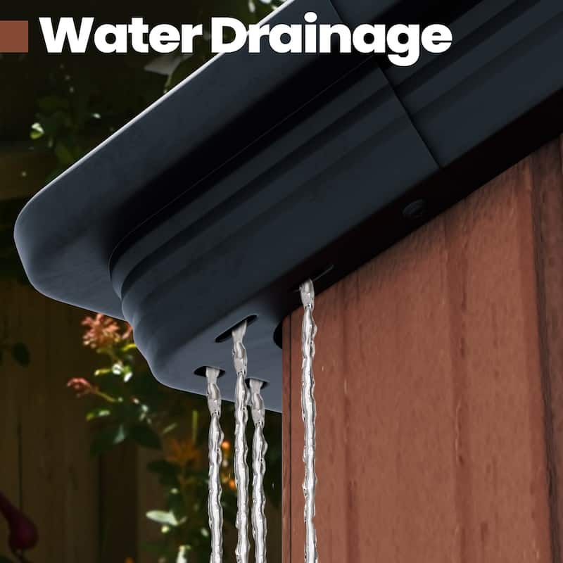 All-Weather Lockable Door Resin Outdoor Storage Shed with Window Floor for Patio Furniture and Tools