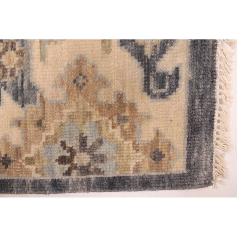 ECARPETGALLERY Hand-knotted Modern Oushak Dark Navy Wool Rug - 9'10 x 14'2