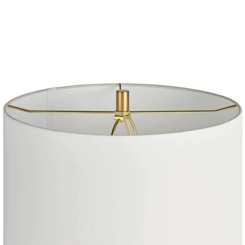 Nourison 28" White Textured Ceramic Ripple Table Lamp