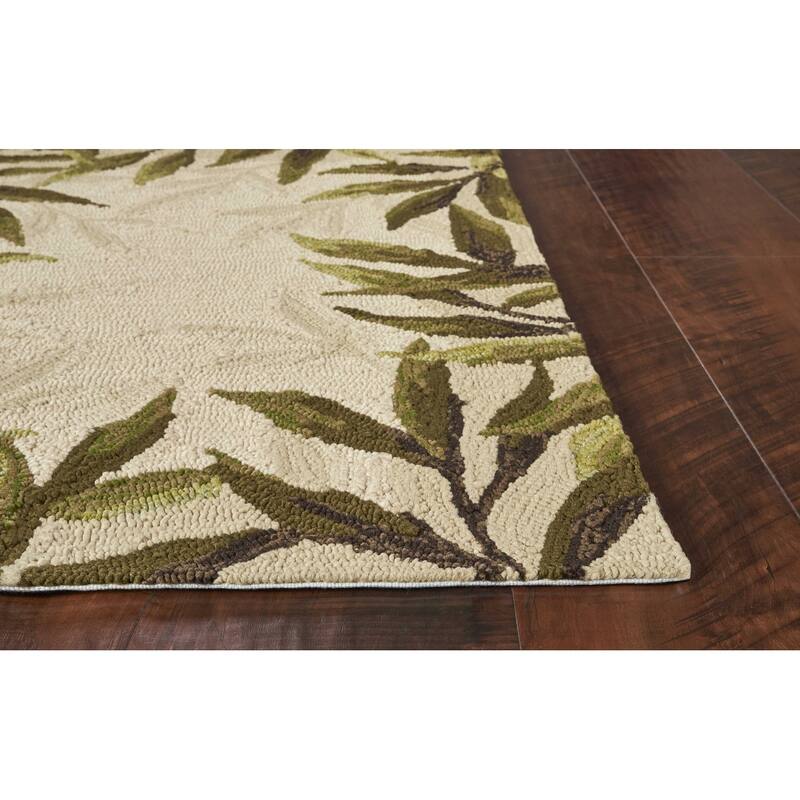 Alrio Graceful Floral Weather Resistant Modern Chic Hand-Woven Outdoor Rug - 3' x 5'