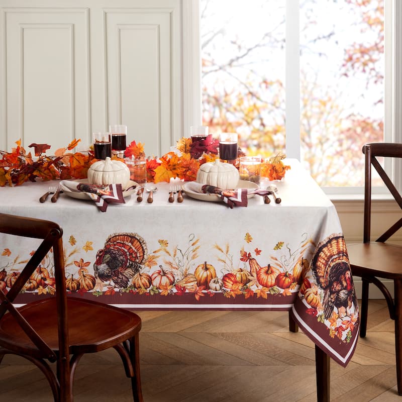 Autumn Heritage Turkey Engineered Tablecloth - 60x84 Rectangle