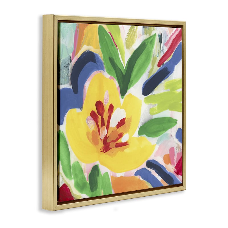 Stupell Vivid Lively Florals Framed Floater Canvas Wall Art Design By June Erica Vess