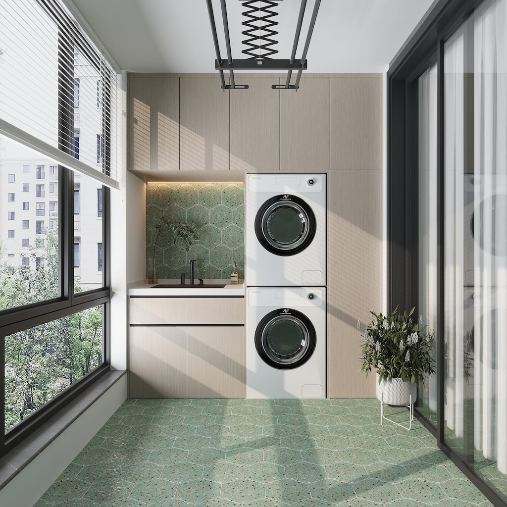 Terraforma 24x24 in. White Honed Terrazzo Large Wall and Floor Tile (7.75 sq ft/case, 2-Pack)