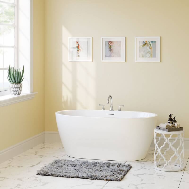 PROFLO Cornwall 59" Free Standing Acrylic Soaking Tub with Center